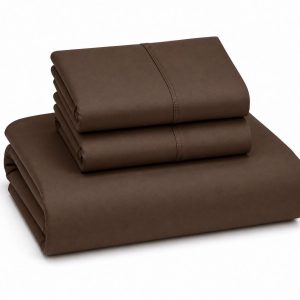 Drap Plat Uni -100% Cotton - Marron foncé