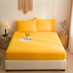 Drap Housse -100% Cotton - Jaune Moutarde