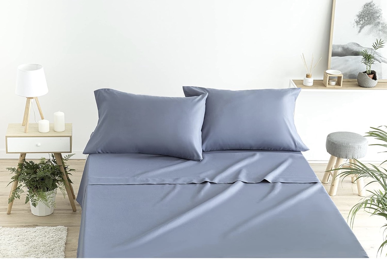Drap plat uni Bleu Poudré – Image 3