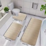 Set de tapis salle de bain 3 pièces – Beige