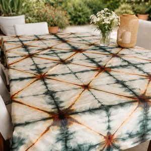 Nappe de table Thioup Diagonale Vert Orange réf 022
