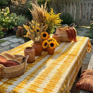 Nappe de table Thioup jaune moutarde réf 003