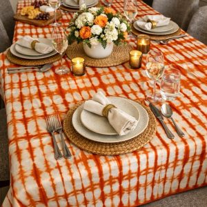 Nappe de table Thioup ORANGE ref 001    2m50 X 1m50