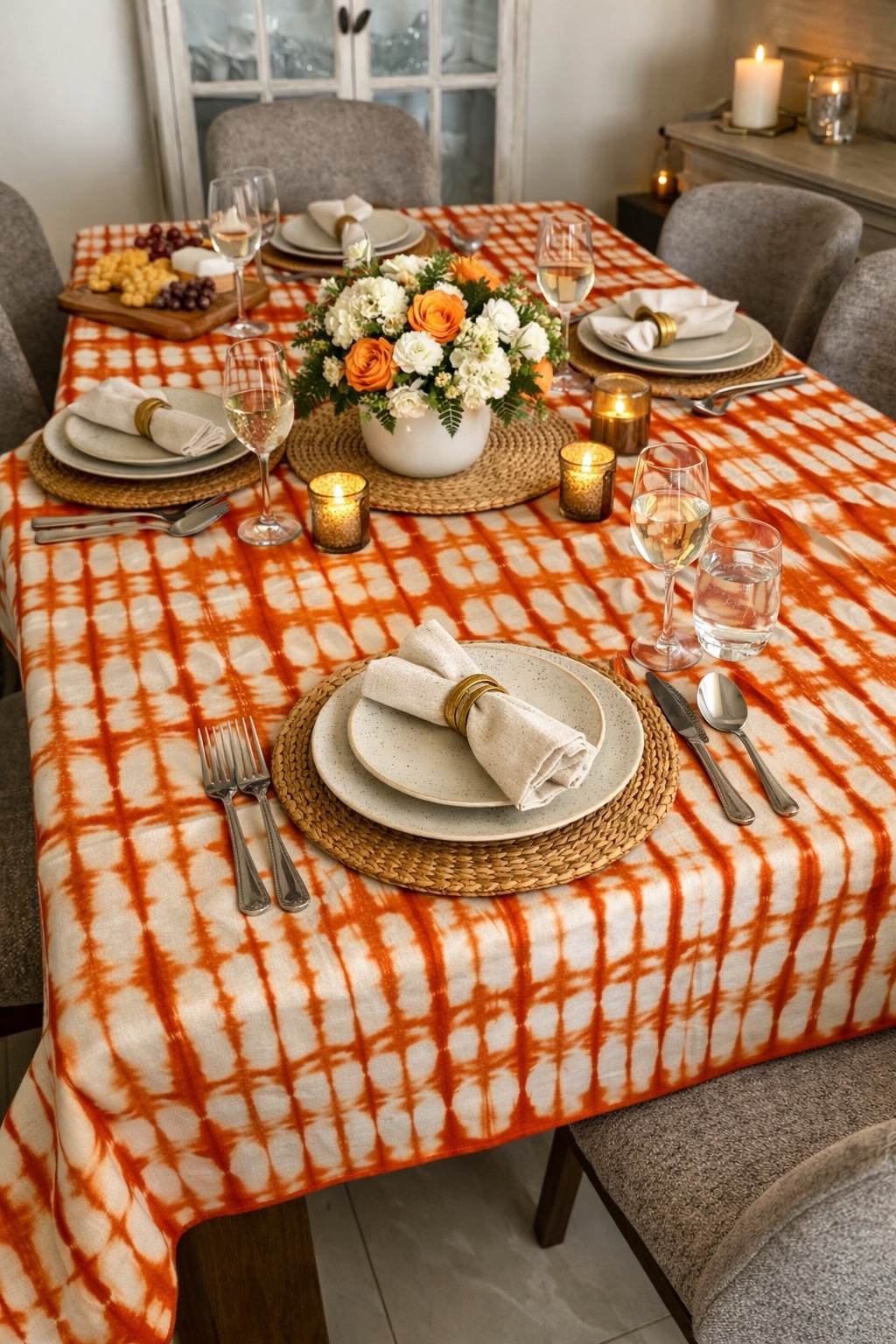 Nappe de table Thioup ORANGE ref 001 2m50 X 1m50