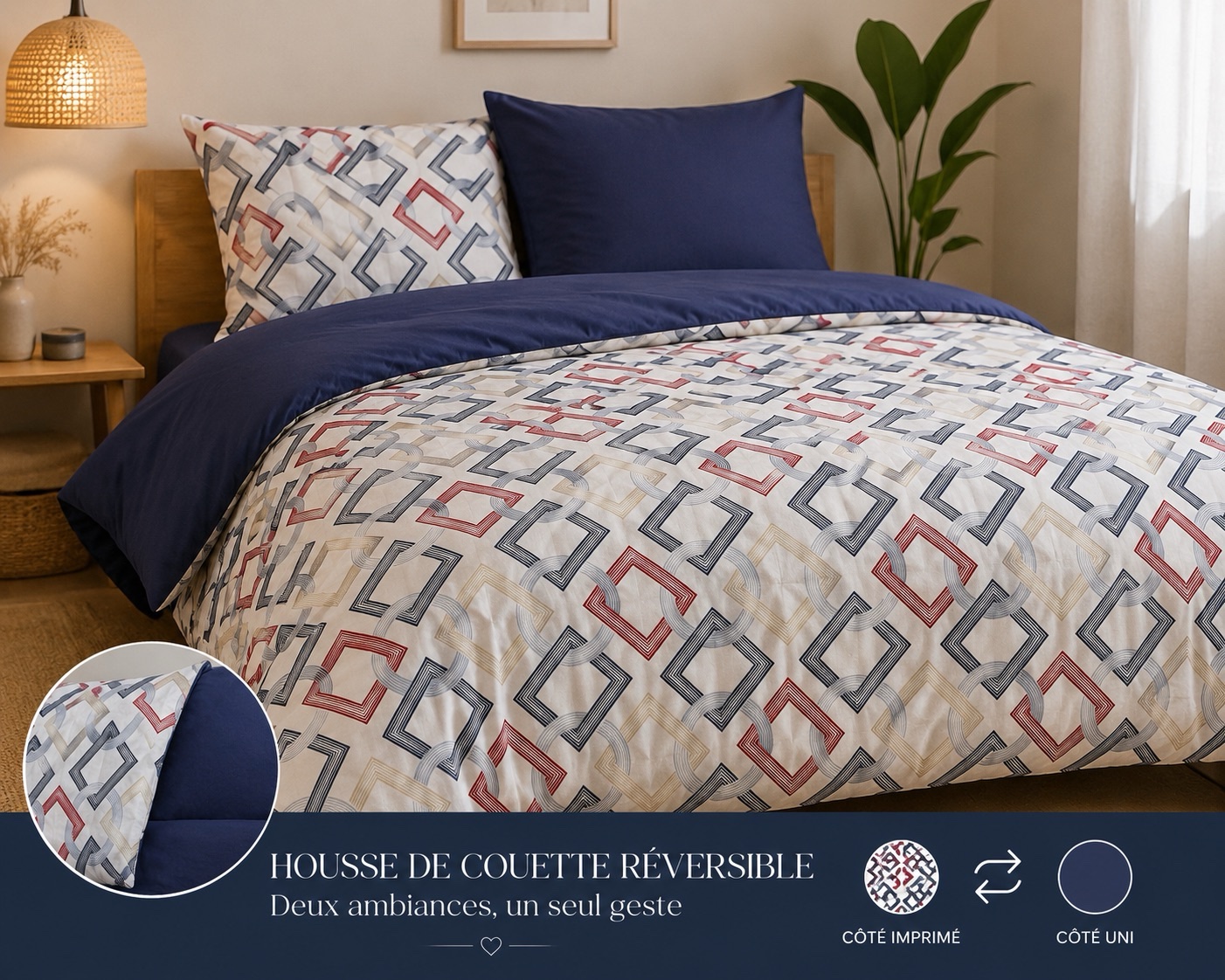 Housse de couette réversible