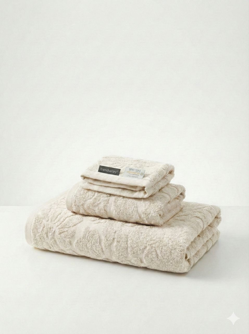 Ensemble Serviette Signature Florale Beige