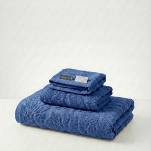 Ensemble Serviette Signature Florale Bleu