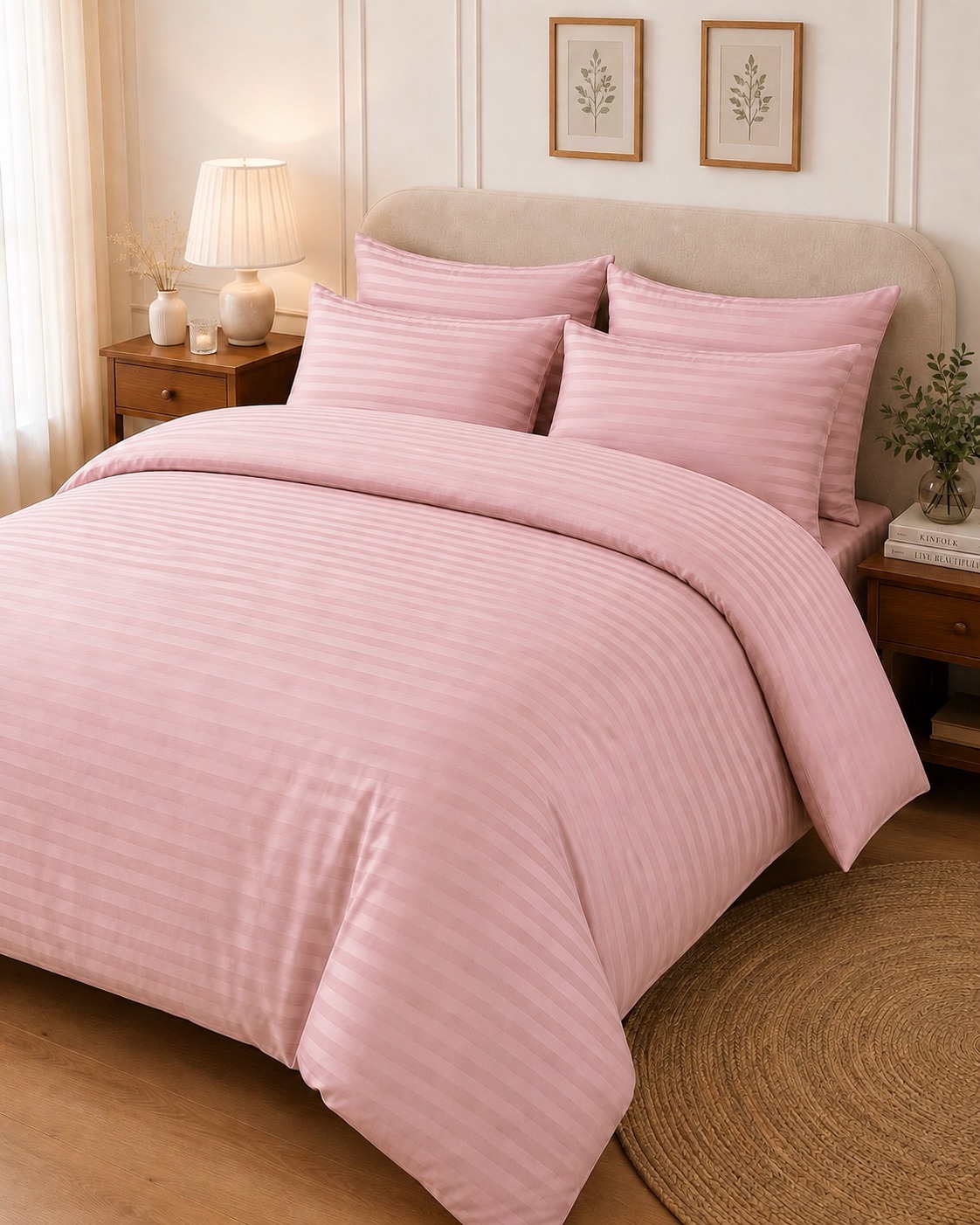 Housse de couette vieux rose