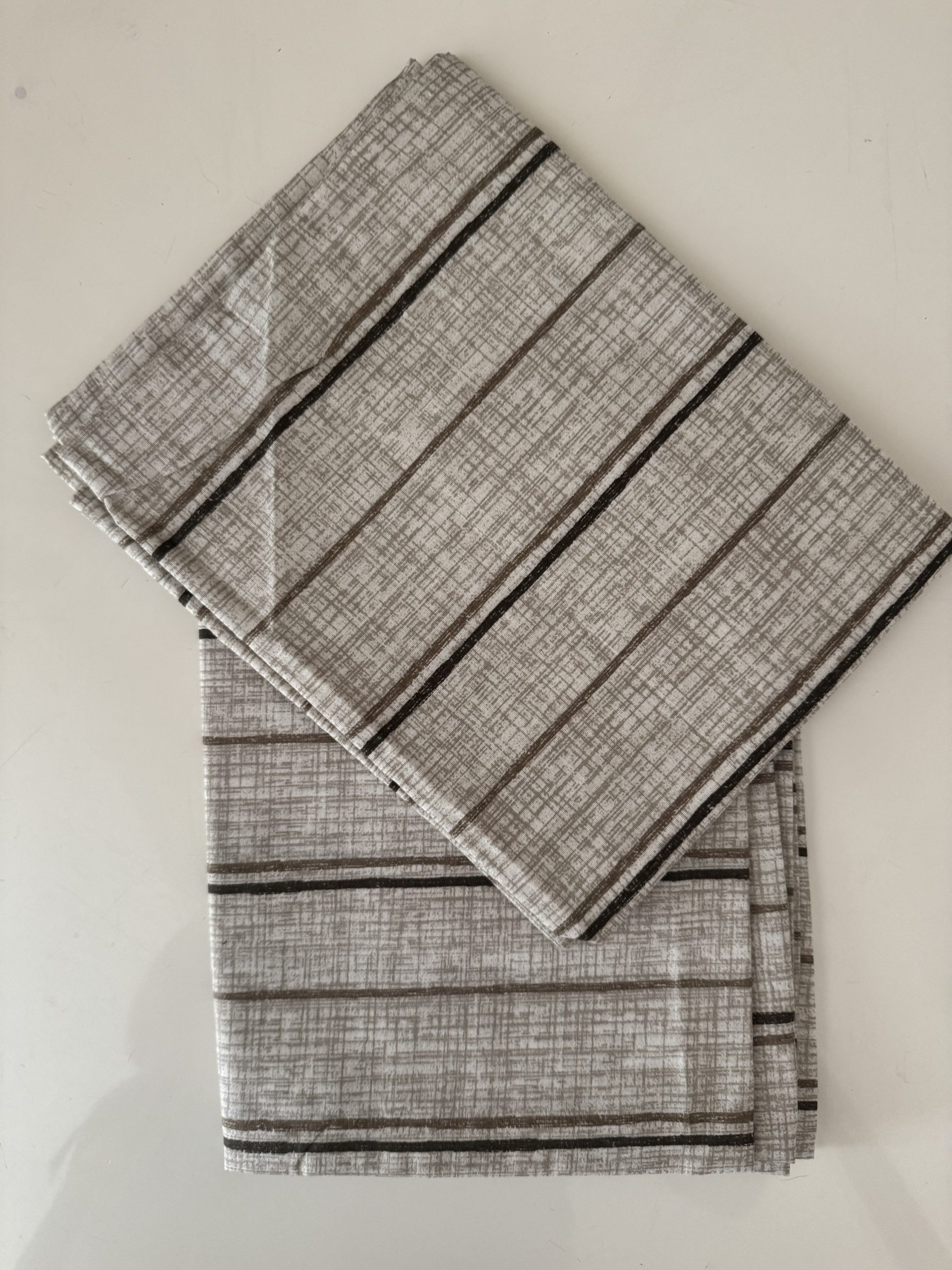 Taies d’oreillers rayures marron 70 x 50 cm