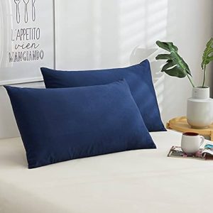 Taies d’oreillers bleu marine 50cm x 70